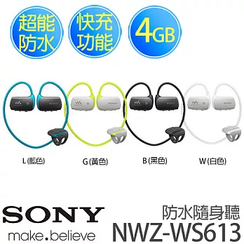 SONY 新力 NWZ-WS613 4GB 防水隨身聽.黃