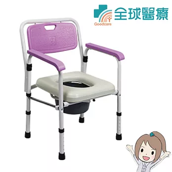 鐵製軟墊收合便器椅 便盆椅 JCS-102
