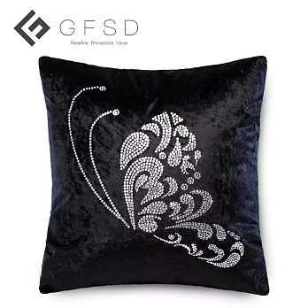 GFSD水鑚精品-浪漫系列抱枕-花蝶【璀璨晶鑽】-優雅黑