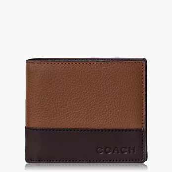 COACH Men’s Accessories 高級皮革對摺式短夾_咖啡