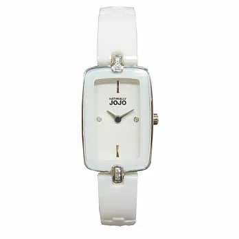 NATURALLY JOJO 甜蜜時光情定今昔個性陶瓷女性腕錶-白-JO96795-80F