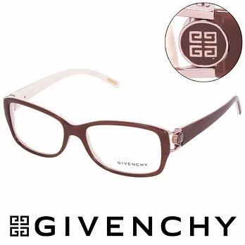 GIVENCHY 法國魅力紀梵希經典LOGO都會時尚光學眼鏡(棕) GIVGV74609WL