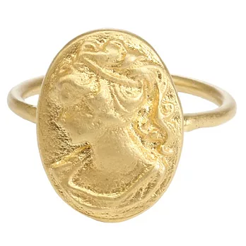 Dogeared 仿舊復古系列 浮雕女神 金色 大橢圓形戒指 附原廠盒