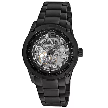 Kenneth Cole 永恆紀元雙面鏤空機械錶-黑