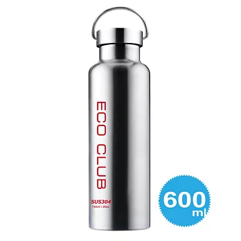 ECO CLUB長效全鋼蓋真空瓶600ml-紅