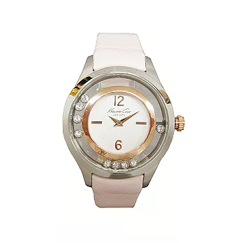 KENNETH COLE 未來眼的獨特吸引力時尚個性晶鑽腕錶-白-IKC2859