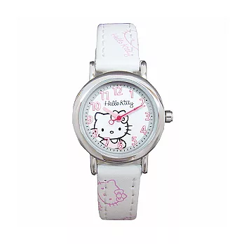 Hello Kitty 可愛模樣迷人時尚造型腕錶-白-KT032LWWW