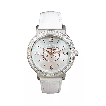 Hello Kitty 魅力綻放街頭時尚優質俏麗腕錶-白色-LK627LWWW-SR