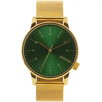 KOMONO Winston Royal 經典波紋米蘭帶錶-41mm無金x綠