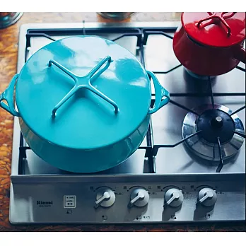 《DANSK》琺瑯雙耳燉煮鍋‧23cm藍綠色