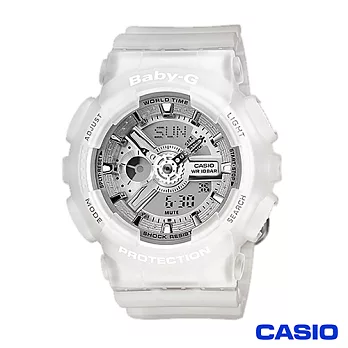 CASIO BABY-G 多層次街頭率性女孩休閒腕錶-果凍透明 BA-110-7A2DR