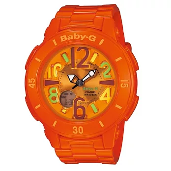 BABY-G 夏日風情超人氣霓虹照明系列雙顯運動腕錶-橘-BGA-171-4B2