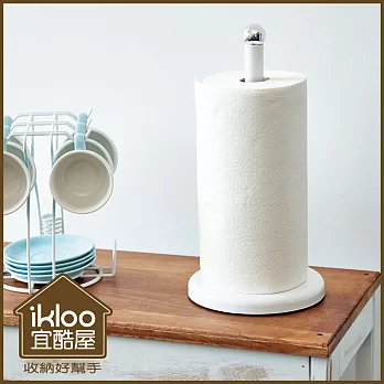 【ikloo】簡約桌上型紙巾架- 氣質白