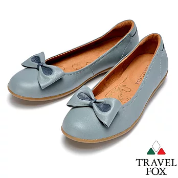 Travel Fox SOFT-蝴蝶結娃娃鞋914376-77-35藍灰色