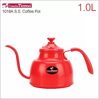 Tiamo 1018A 不鏽鋼細口壺-紅色 1.0L (HA1604RD)