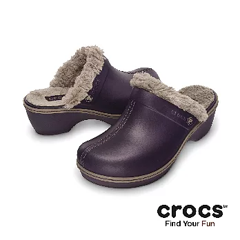 Crocs - 女性 - 女士匠心暖棉克駱格 -35桑紫紅/蘑菇色