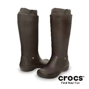 Crocs - 女性 - 女士時尚軟膠雨靴 - 35深咖啡色