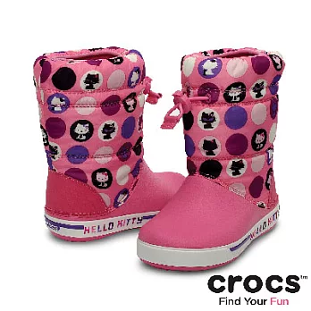Crocs - 童 - Hello Kitty小卡駱班2.5代鎮風靴 -23鶴紅/紫色