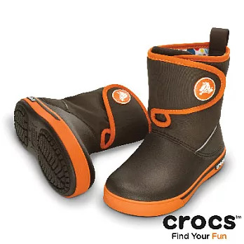 Crocs - 童 - 小卡駱班2.5代鎮風靴 -24深咖啡/橙色