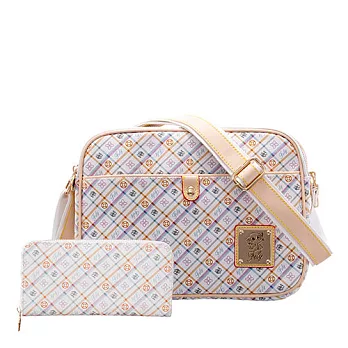 【FELY】浪漫唯美系列拉鍊側背包+皮夾-氣質白