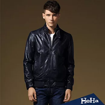 皮衣 個性立領防寒柔軟皮衣外套 三色-HeHa-XL(藍色)