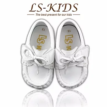 【LS-KIDS】 手工精緻學步鞋-寶寶雷根鞋系列-牛奶白13牛奶白