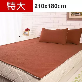 【Homebeauty】玫瑰暖暖防潑水舒柔保潔墊-特大咖啡