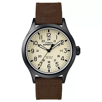 TIMEX 時光白皮書經典皮帶錶-米x咖