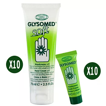 GLYSOMED®葛妮絲 甘菊護手霜 【清柔(優雅芳香)75ml*10+淡雅清香10ml*10優惠組】