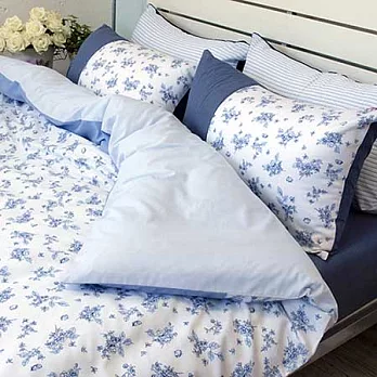 LITA麗塔(藍色花園)雙人床包薄被套四件式
