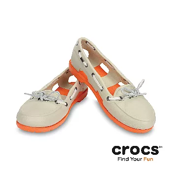 Crocs - 女款 - 女士海灘帆船鞋 -39水泥灰/深橙色