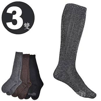 旅行家koolfree 純羊毛半統襪*3雙(24-27cm黑色