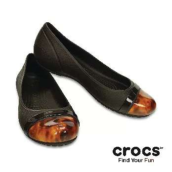 Crocs - 女款 - 玳瑁紋蓋普輕便鞋 -35紅褐色