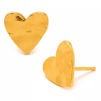 GORJANA 手工波浪紋 鑲18K金 愛心耳環 Chloe Heart Studs