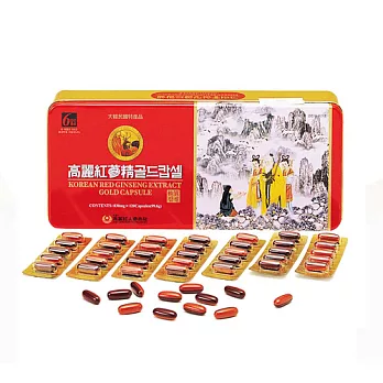金蔘-6 年根韓國高麗紅蔘鹿茸精膠囊(120顆/盒)加贈蔘芝王3瓶