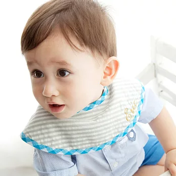 MARLMARL-Marche條紋圍兜(灰藍格紋)