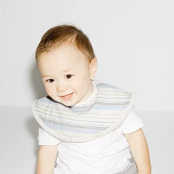 MARLMARL-日本有機棉圍兜 (條紋粉藍)