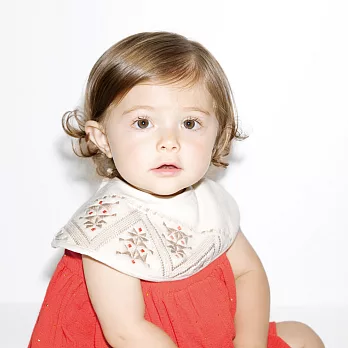 MARLMARL-日本有機棉圍兜 (馬賽克 珊瑚粉)