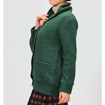 【cecile】保暖內鋪棉針織外套L綠色