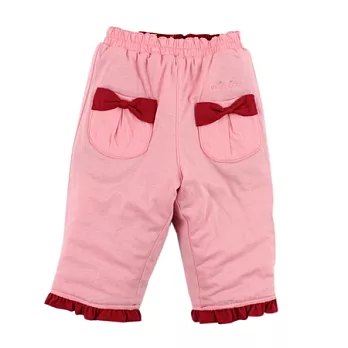 【愛的世界】MYBABY小兔花園系列純棉舖棉兩面穿長褲-台灣製-100粉紅色