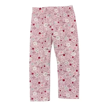 【愛的世界】MYBABY小兔花園系列彈性印花窄管褲-台灣製-105粉紅色