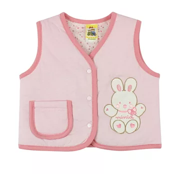 【愛的世界】MYBABY小白兔系列純棉雙面穿背心-台灣製-80粉紅色