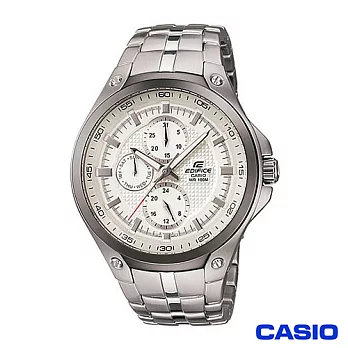 CASIO EDIFICE 三眼都會簡約時尚指針錶(白) EF-326D-7A