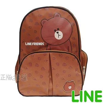 【LINE FRIENDS】精緻俏麗透氣護腰書包(三色)咖啡色熊大款