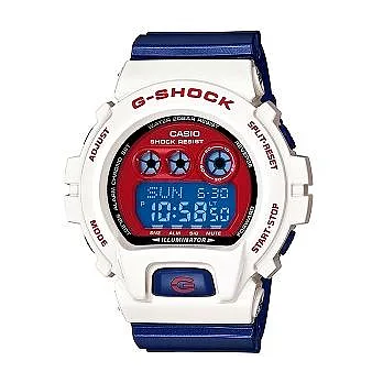 G-SHOCK 超廣角色彩炫耀運動時尚限量腕錶-藍+白-GD-X6900CS-7