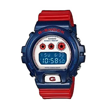 G-SHOCK 復仇大決戰超限量時尚運動錶款-藍+紅-DW-6900AC-2