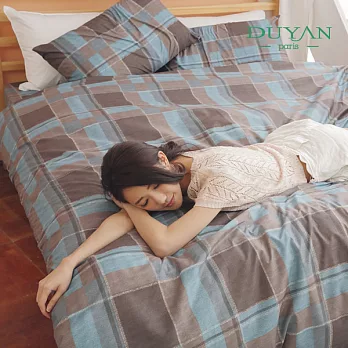 DUYAN《紳夜藍調》雙人加大四件式薄被套床包組