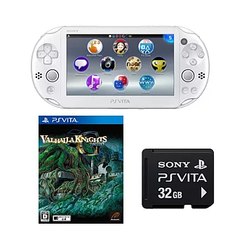 PlayStation Vita (PCH-2007) 主機+原廠32G記憶卡+英靈殿騎士3 黃金版-亞洲日文版白