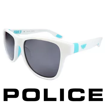 POLICE 義大利警察都會款個性型男眼鏡-膠框(水藍色) POS1823-4A0V