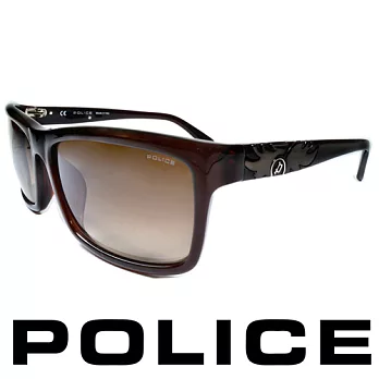 POLICE 義大利警察都會款個性型男眼鏡-膠框(琥珀) POS1883-0958